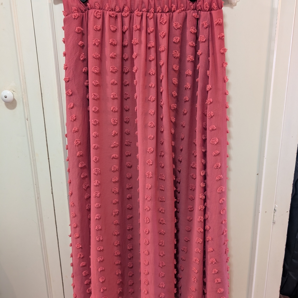 Chic Textured Maxi Skirt in Pink